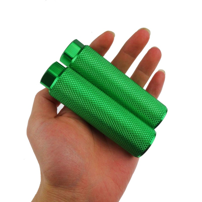 Zelerdo 2 Pairs Aluminum Alloy Bike Pegs for Mountain Bike Cycling Rear Stunt Pegs Fit 3/8 inch Axles (Pure Green, 100x28 mm) - Image 5